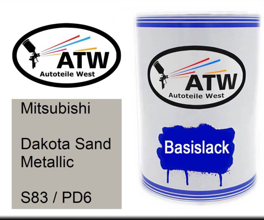 Mitsubishi, Dakota Sand Metallic, S83 / PD6: 500ml Lackdose, von ATW Autoteile West.